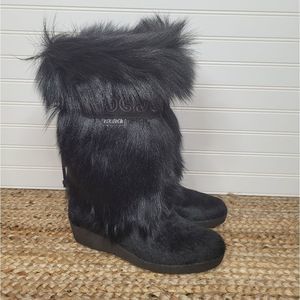 Tecnica Black Skandia Pony Hair Fur Sherpa Boots 41 8.5